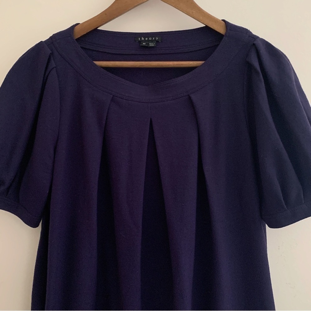 Theory Purple Wool Blend Tunic Dress Medium Quiet Luxury - Picture 3 of 8